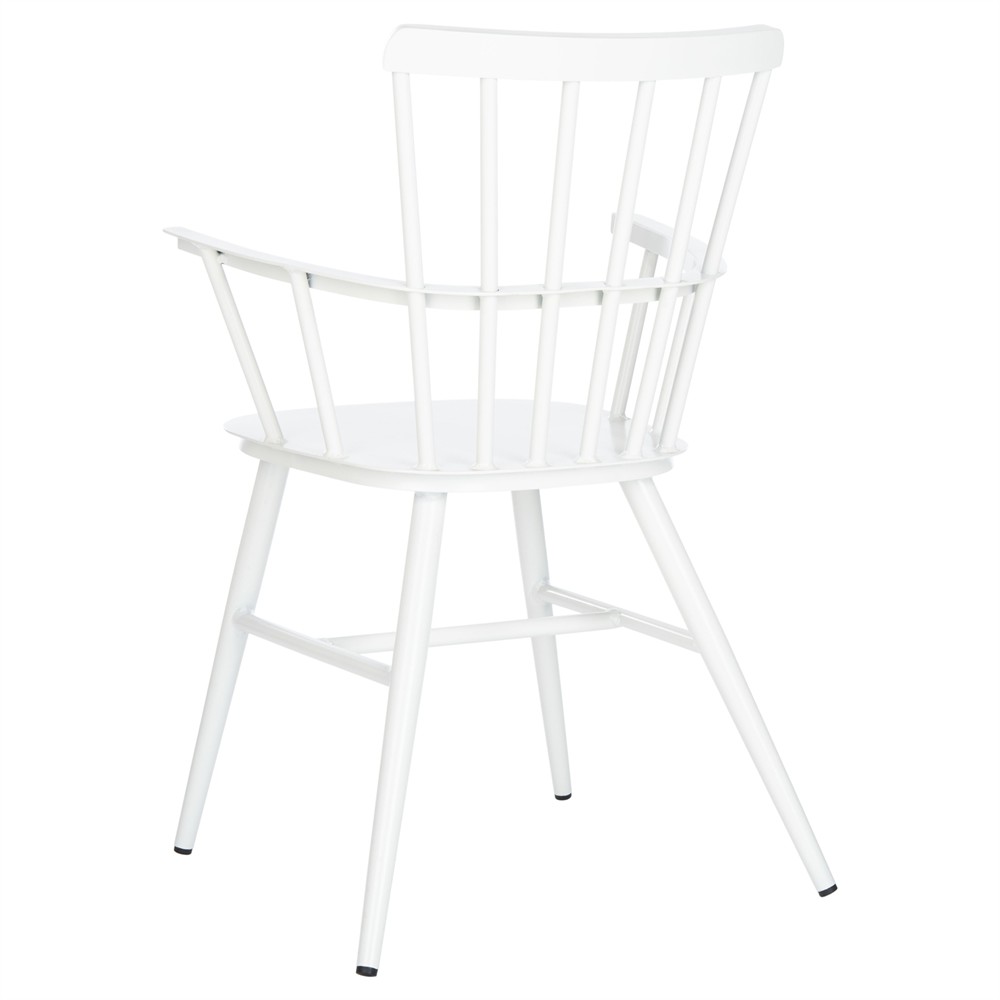 Elaine Modern Classic White Aluminum Outdoor Dining Arm Chair - Set of 2|