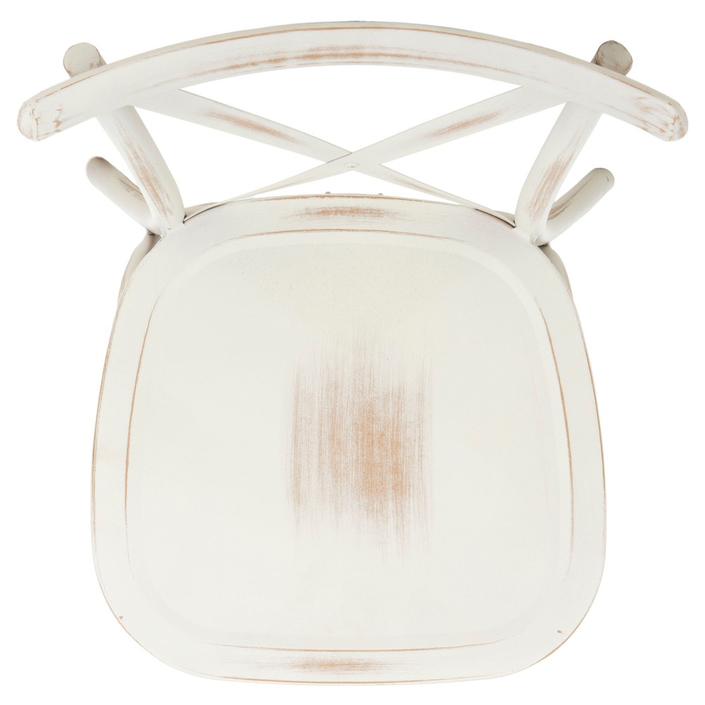 Elise French Country Distressed White Aluminum Outdoor Dining Chair - Set of 2|