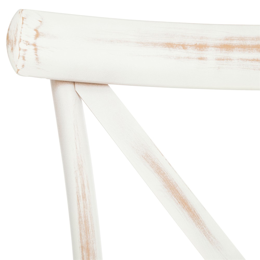 Elise French Country Distressed White Aluminum Outdoor Dining Chair - Set of 2|