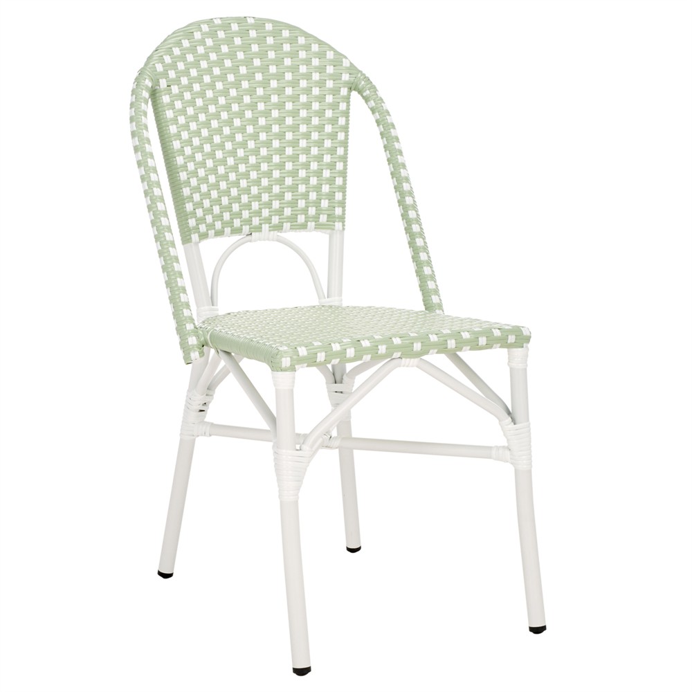 Harley Modern Classic Green Woven Outdoor Bistro Chair - Set of 2|