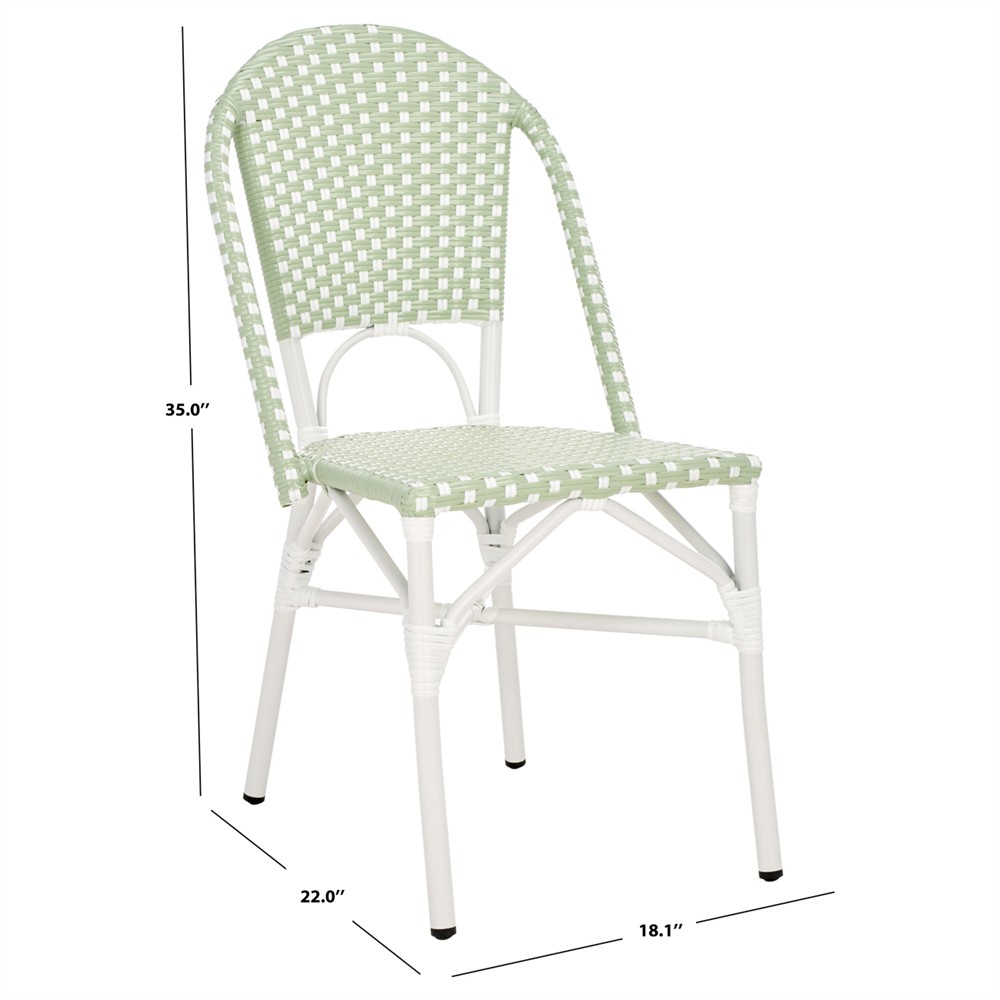 Harley Modern Classic Green Woven Outdoor Bistro Chair - Set of 2|
