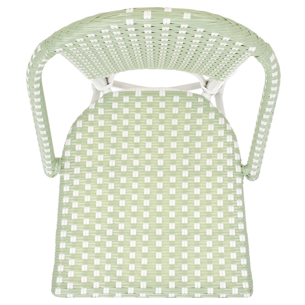 Harley Modern Classic Green Woven Outdoor Bistro Chair - Set of 2|