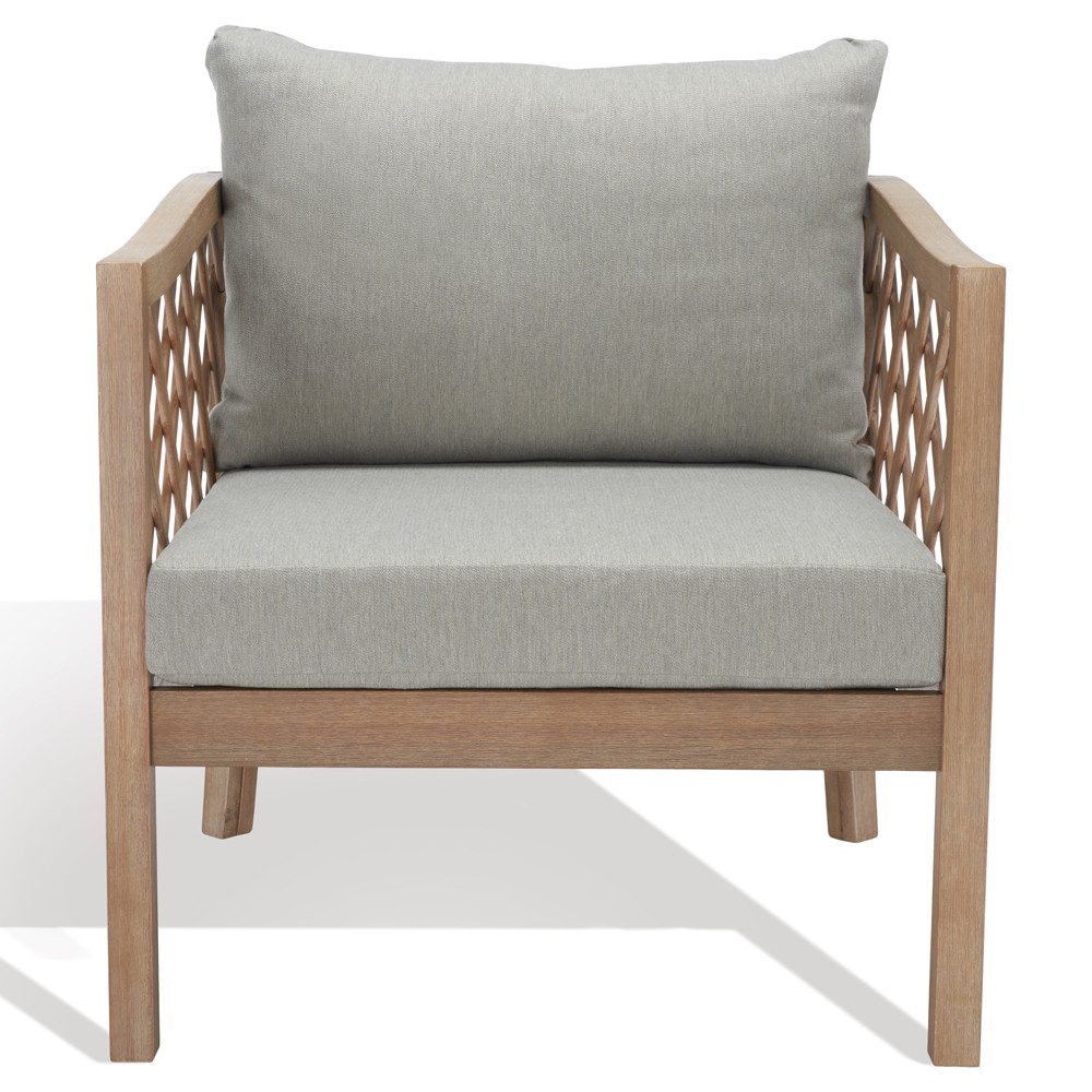 Sandy Coastal Beach Brown Wood Outdoor Lounge Arm Chair|