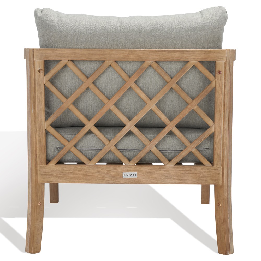 Sandy Coastal Beach Brown Wood Outdoor Lounge Arm Chair|