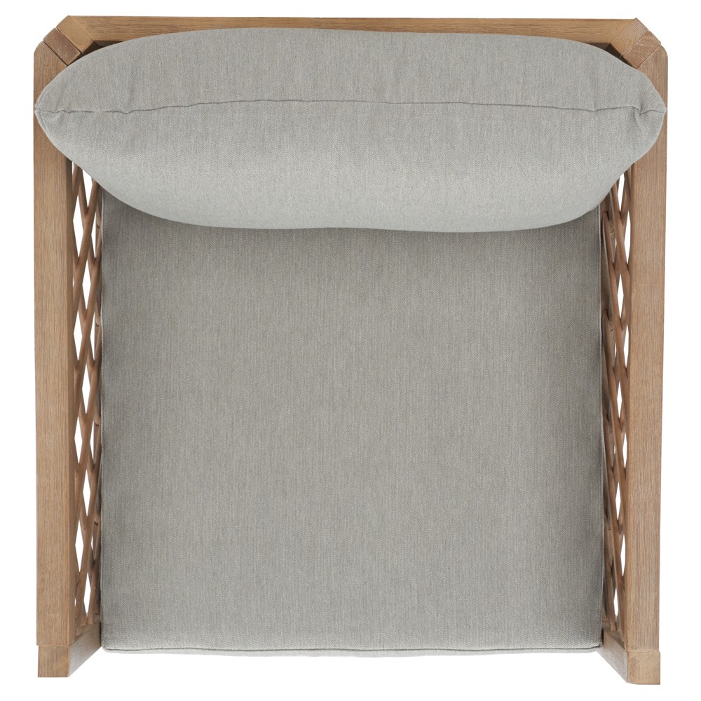 Sandy Coastal Beach Brown Wood Outdoor Lounge Arm Chair|