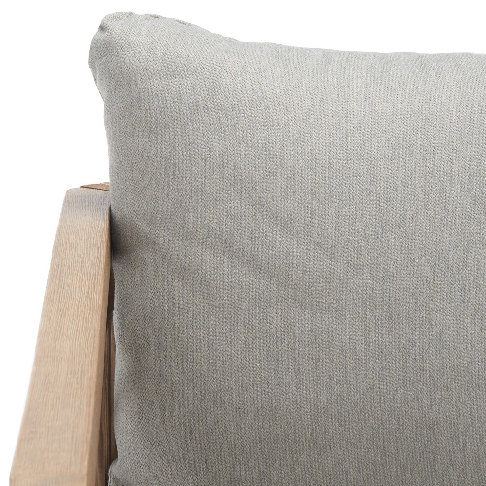 Sandy Coastal Beach Brown Wood Outdoor Lounge Arm Chair|