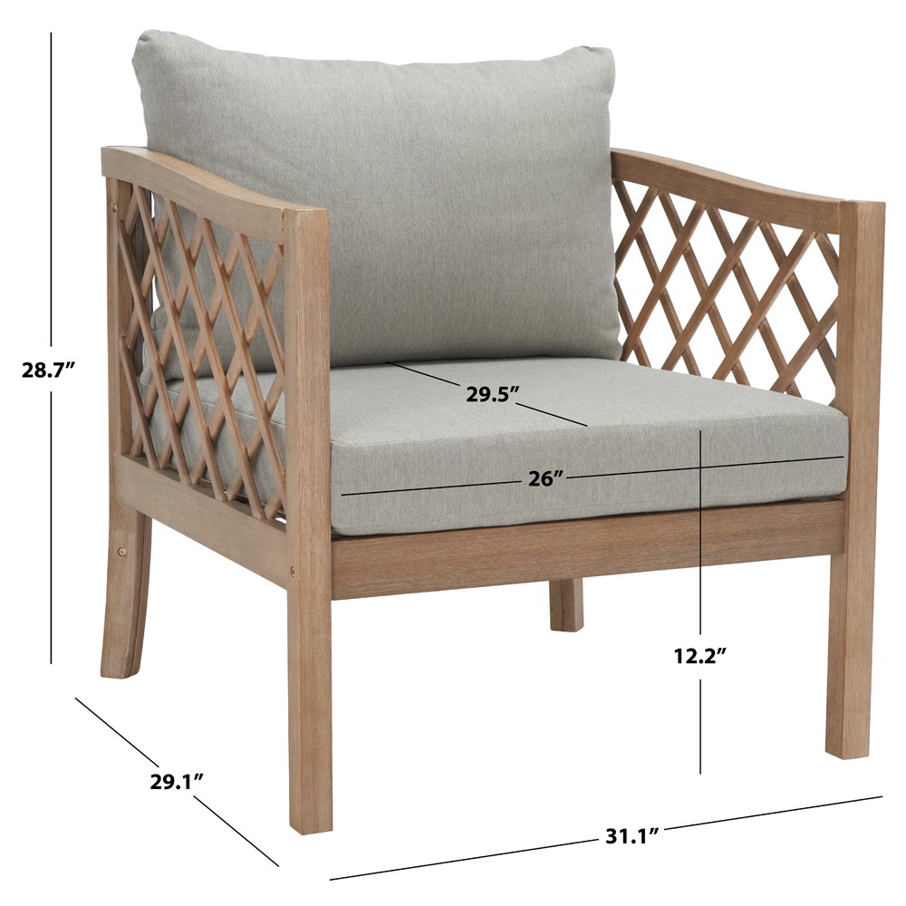 Sandy Coastal Beach Brown Wood Outdoor Lounge Arm Chair|