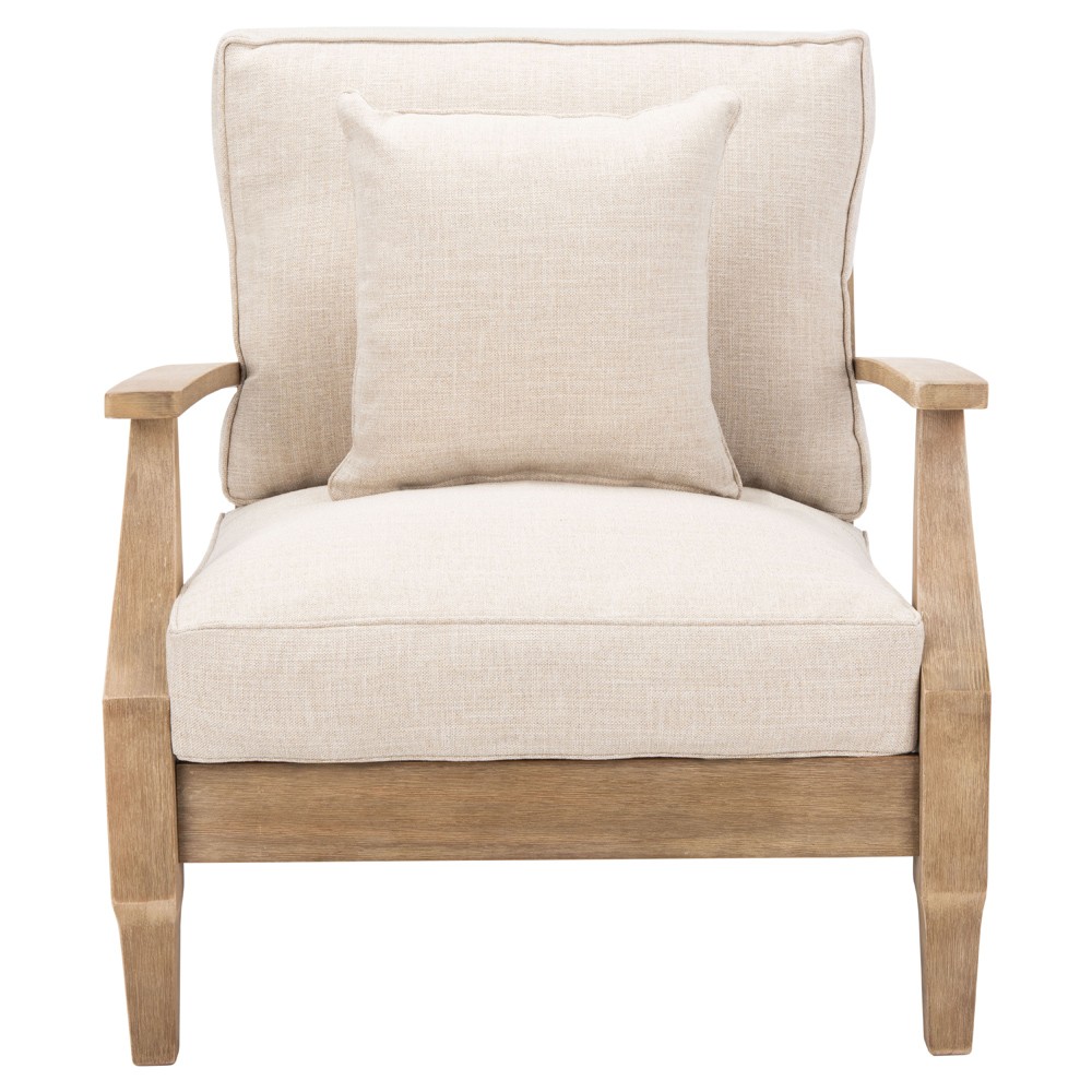 Camila Coastal Beach Beige Outdoor Lounge Arm Chair|