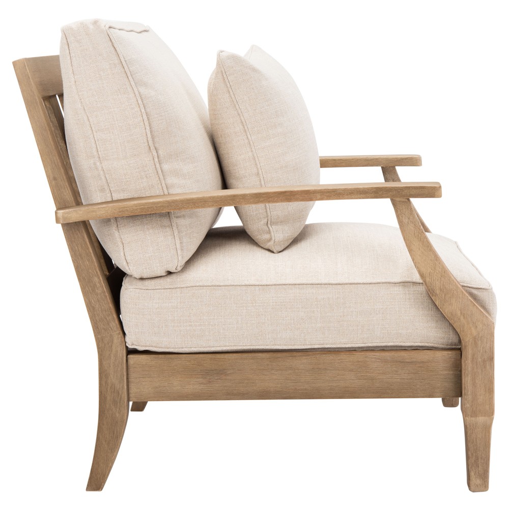 Camila Coastal Beach Beige Outdoor Lounge Arm Chair|