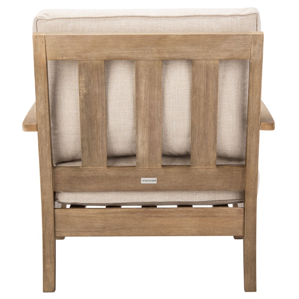 Camila Coastal Beach Beige Outdoor Lounge Arm Chair|