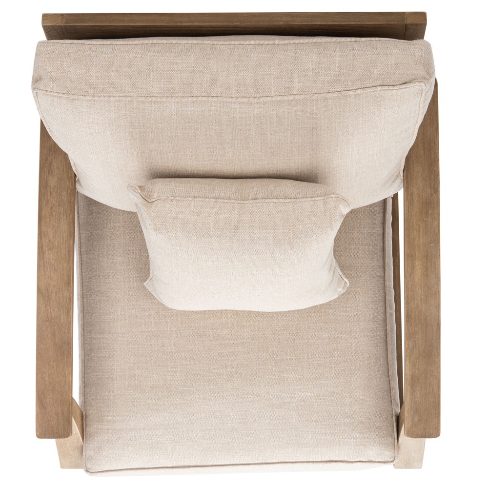 Camila Coastal Beach Beige Outdoor Lounge Arm Chair|