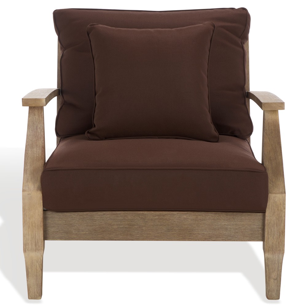 Camila Coastal Beach Dark Brown Outdoor Lounge Arm Chair|