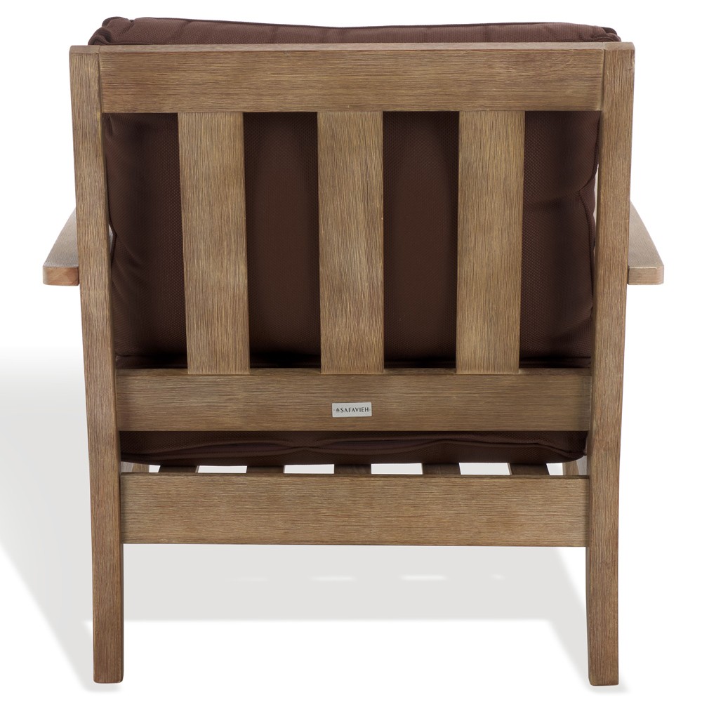 Camila Coastal Beach Dark Brown Outdoor Lounge Arm Chair|