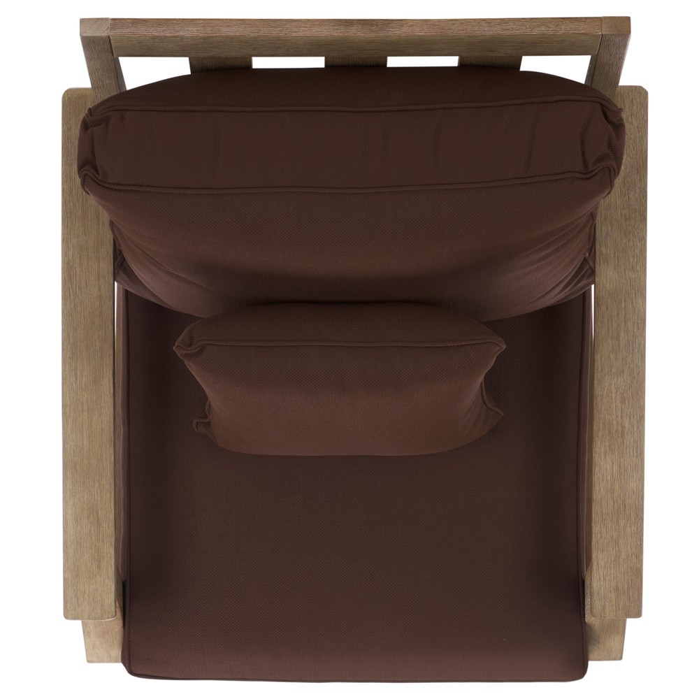 Camila Coastal Beach Dark Brown Outdoor Lounge Arm Chair|