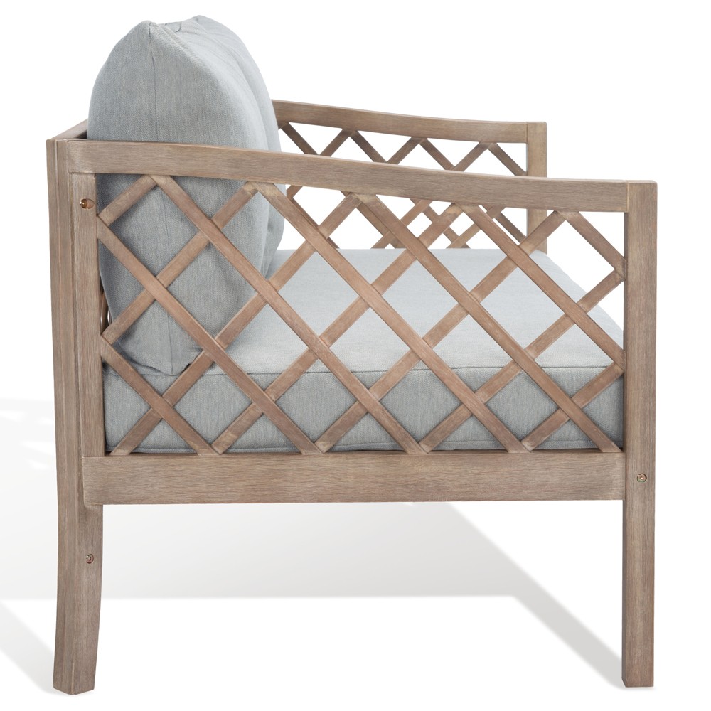 Sandy Coastal Beach Brown Wood Outdoor Sofa - 56"|