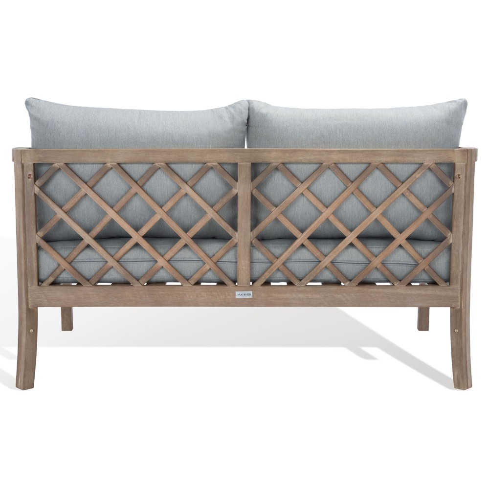 Sandy Coastal Beach Brown Wood Outdoor Sofa - 56"|