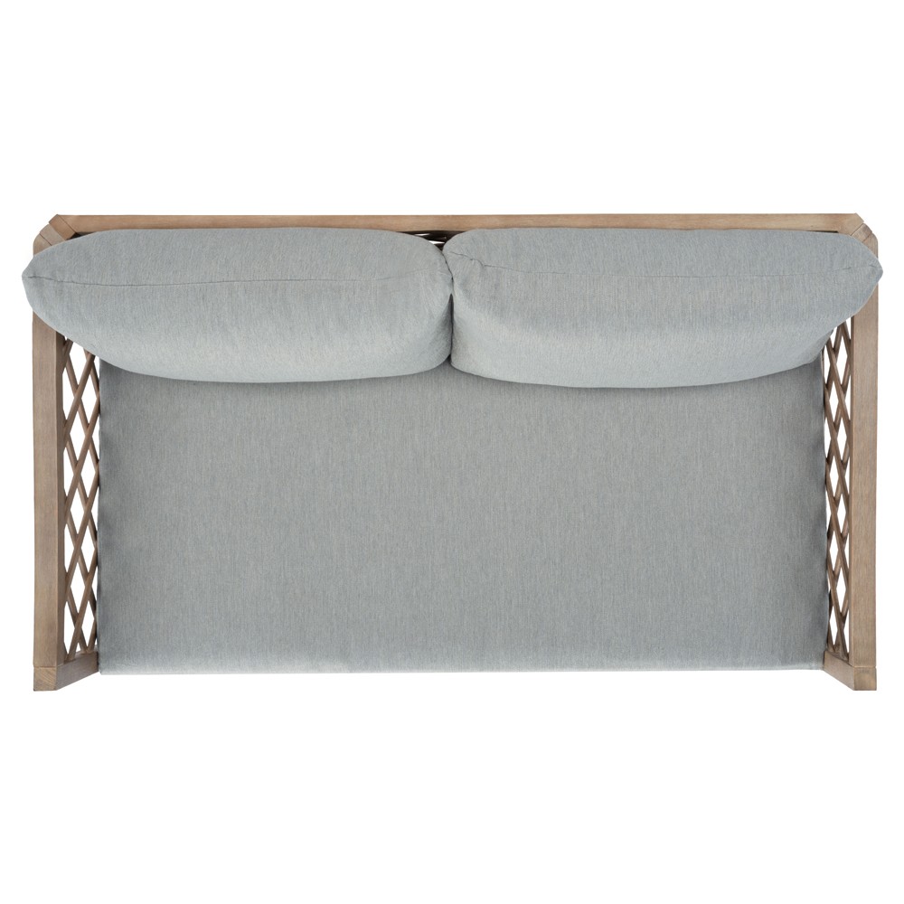 Sandy Coastal Beach Brown Wood Outdoor Sofa - 56"|