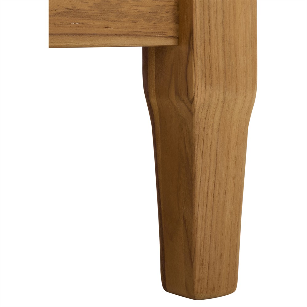 Camila Coastal Beach Off White Cushion Natural Teak Outdoor Loveseat|