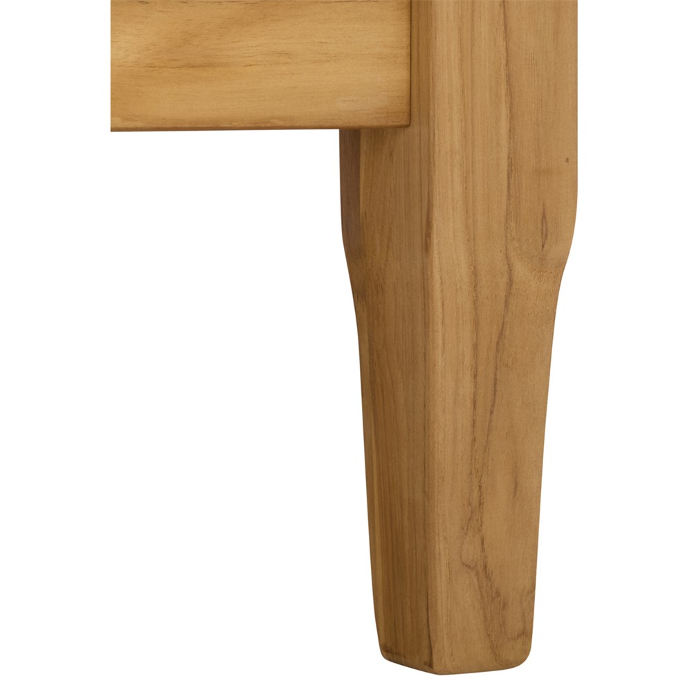 Camila Coastal Beach Off White Cushion Natural Teak Outdoor Sofa - 82"|