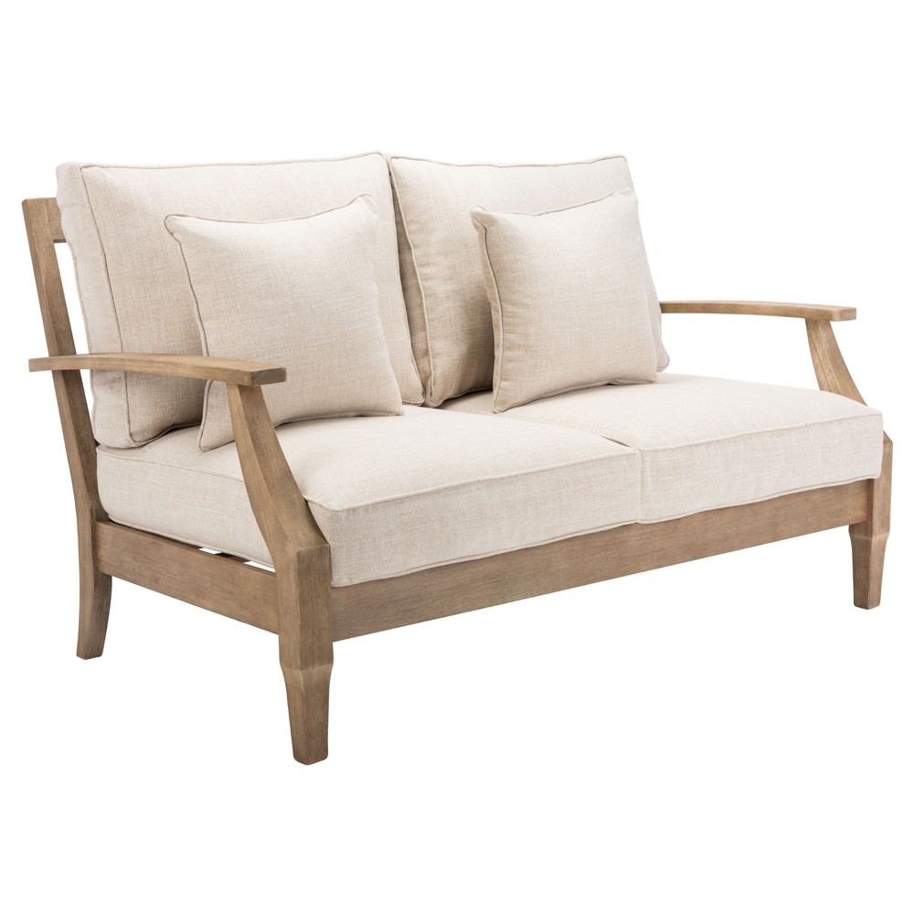 Camila Coastal Beach Beige Outdoor Loveseat|
