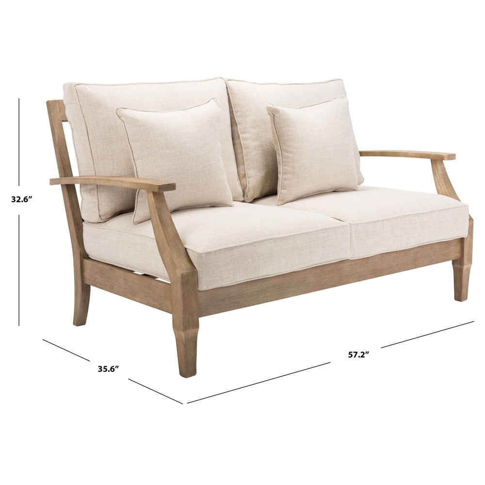 Camila Coastal Beach Beige Outdoor Loveseat|
