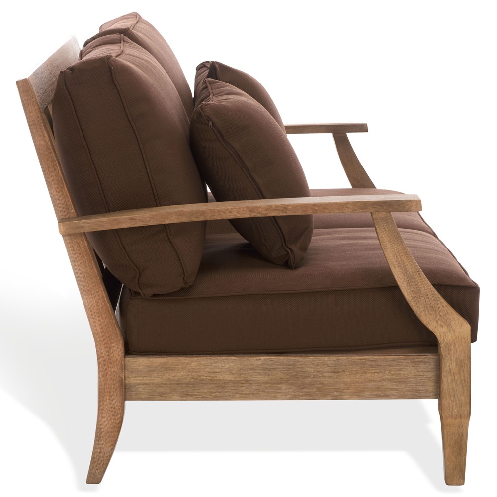 Camila Coastal Beach Dark Brown Outdoor Loveseat|