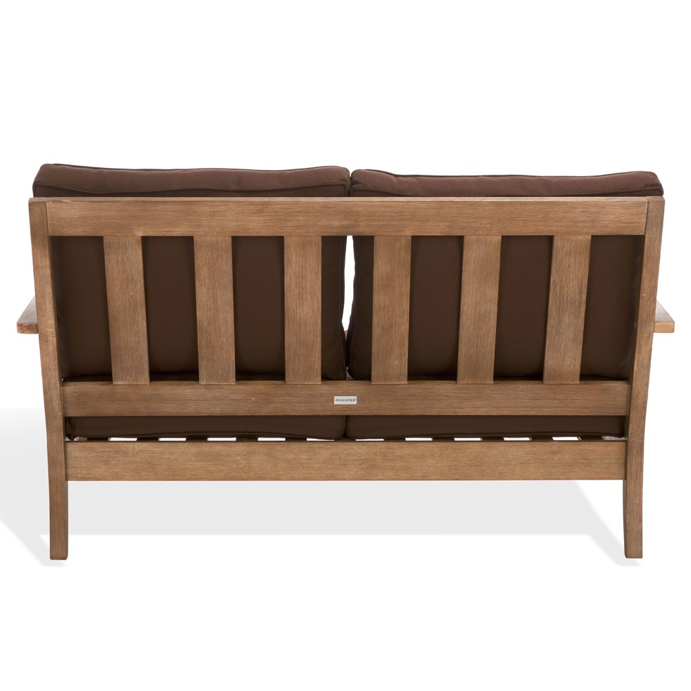 Camila Coastal Beach Dark Brown Outdoor Loveseat|