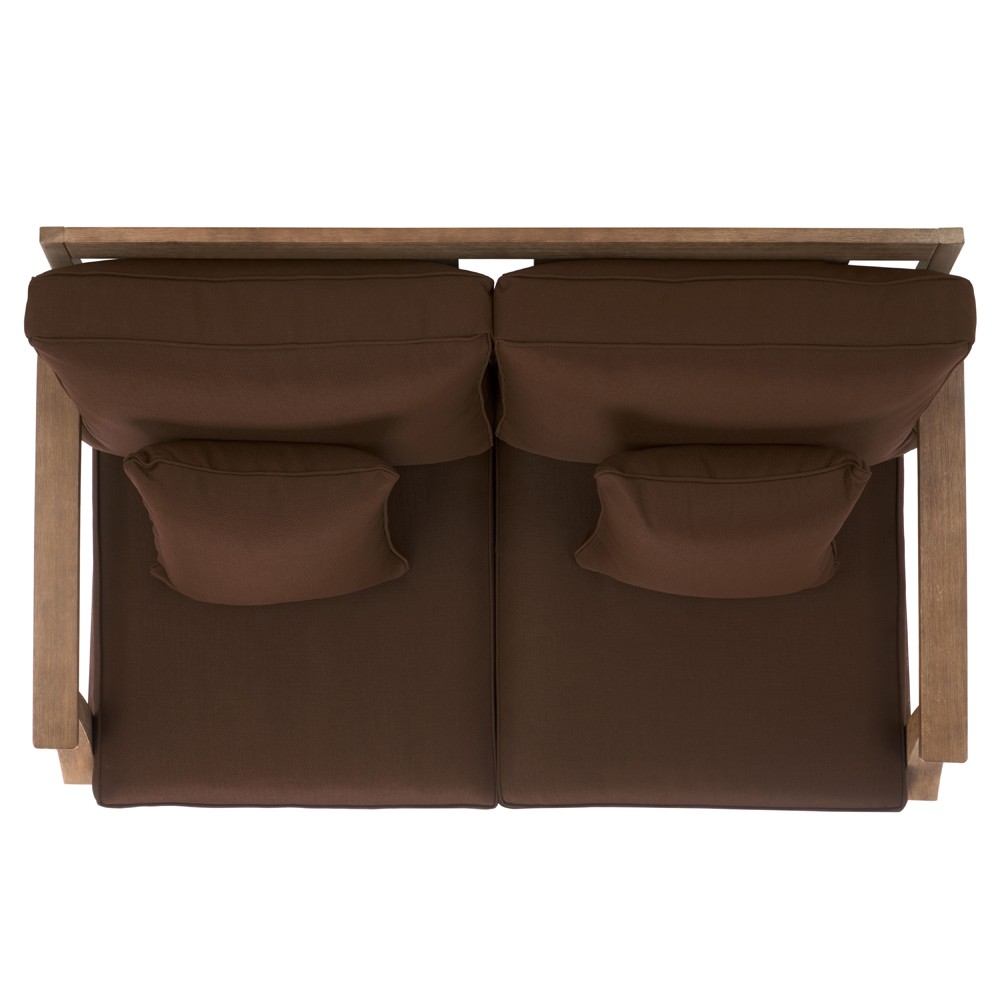 Camila Coastal Beach Dark Brown Outdoor Loveseat|