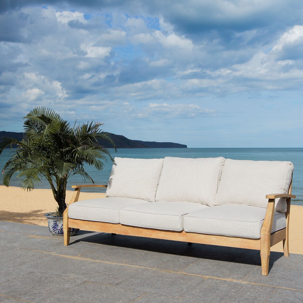 Camila Coastal Beach Beige Outdoor Sofa - 82"|