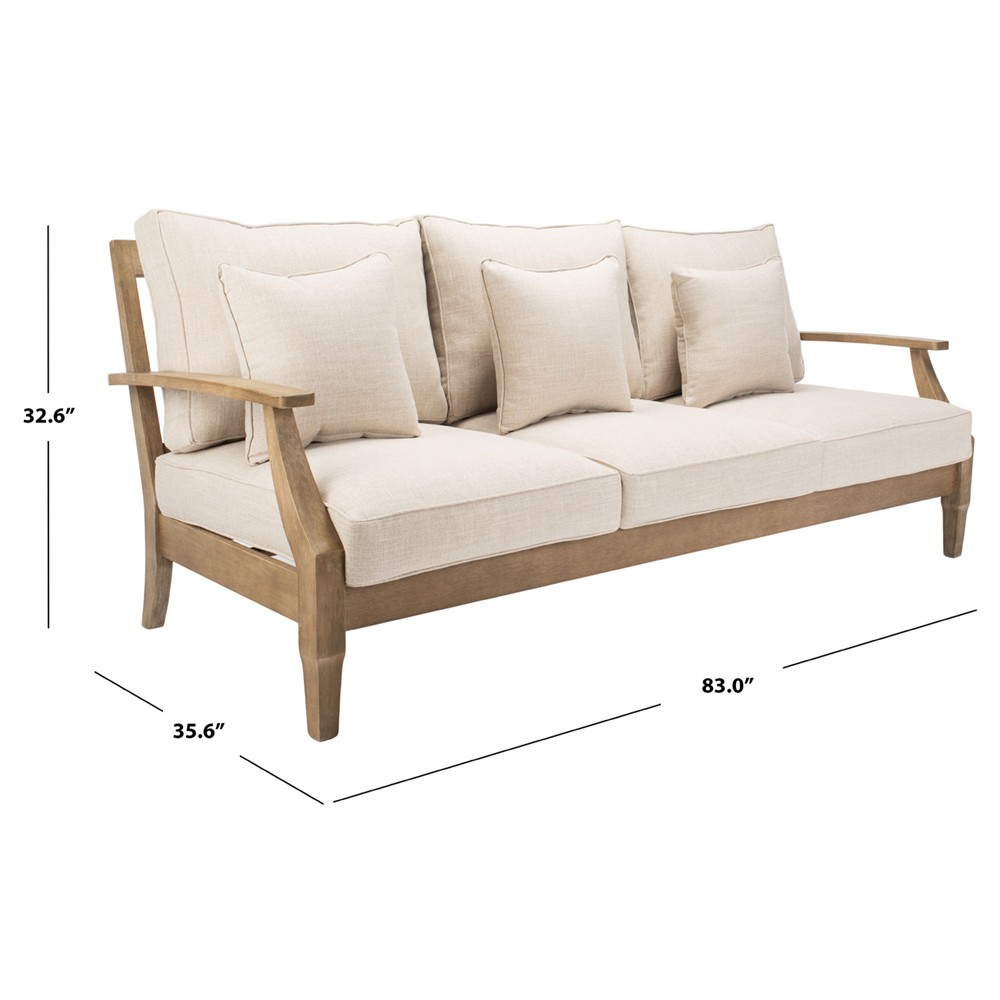 Camila Coastal Beach Beige Outdoor Sofa - 82"|