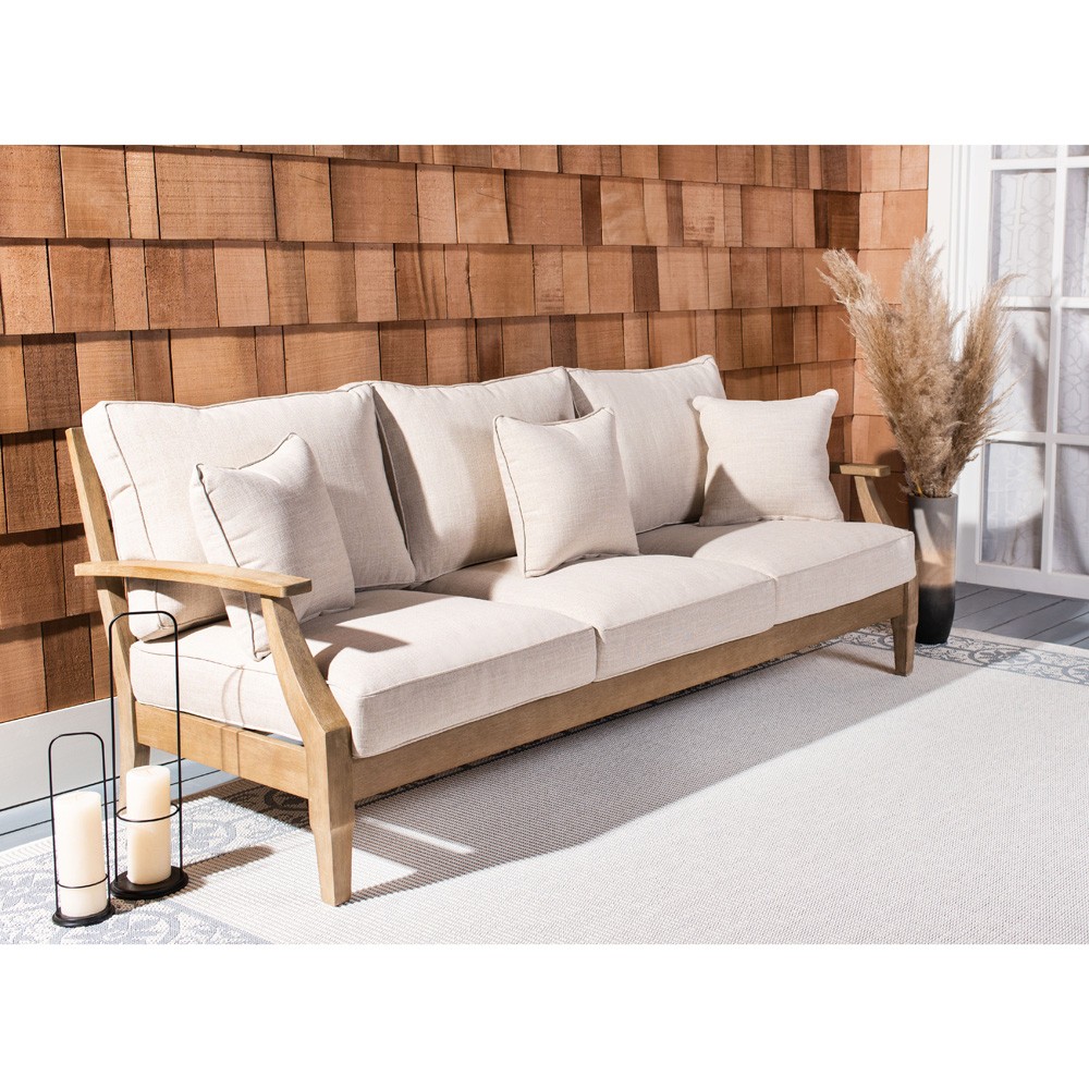 Camila Coastal Beach Beige Outdoor Sofa - 82"|