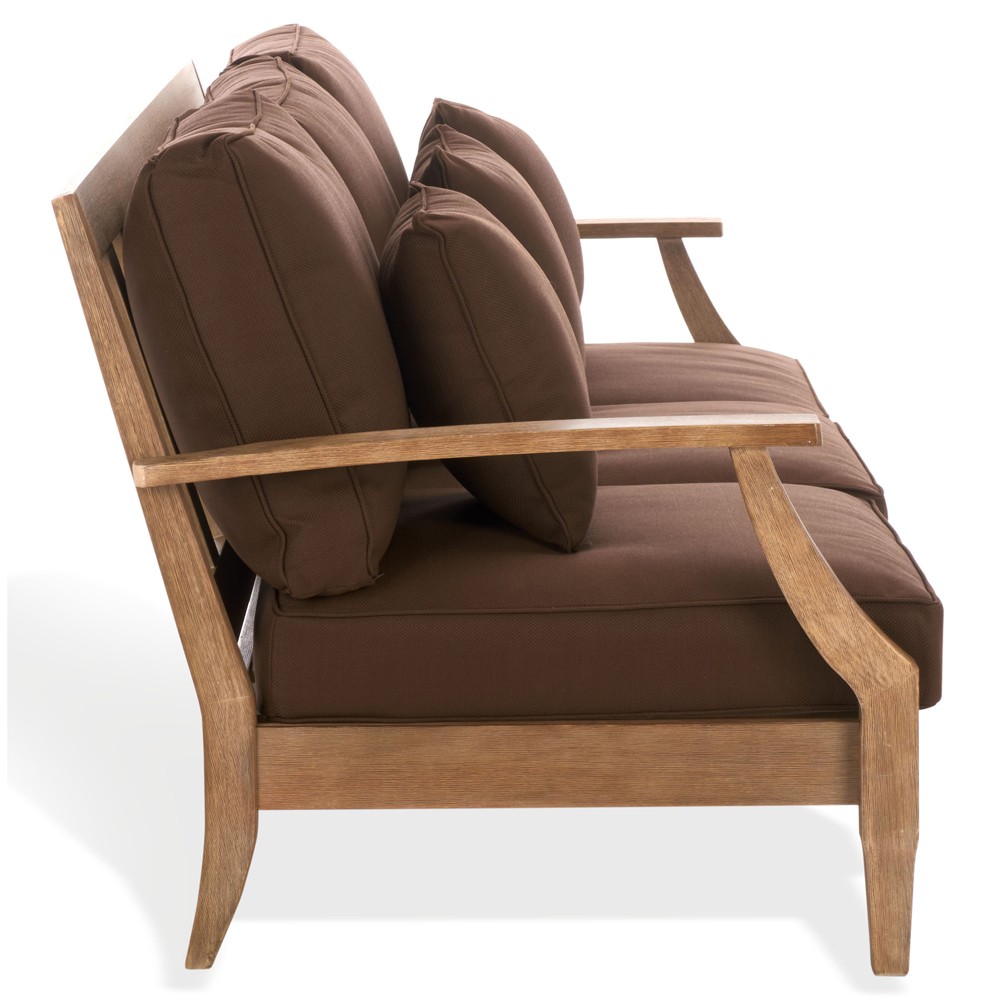 Camila Coastal Beach Dark Brown Outdoor Sofa - 82"|