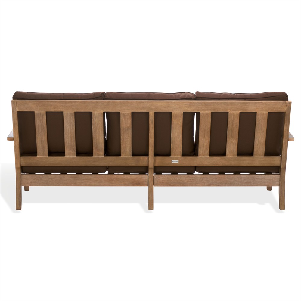 Camila Coastal Beach Dark Brown Outdoor Sofa - 82"|