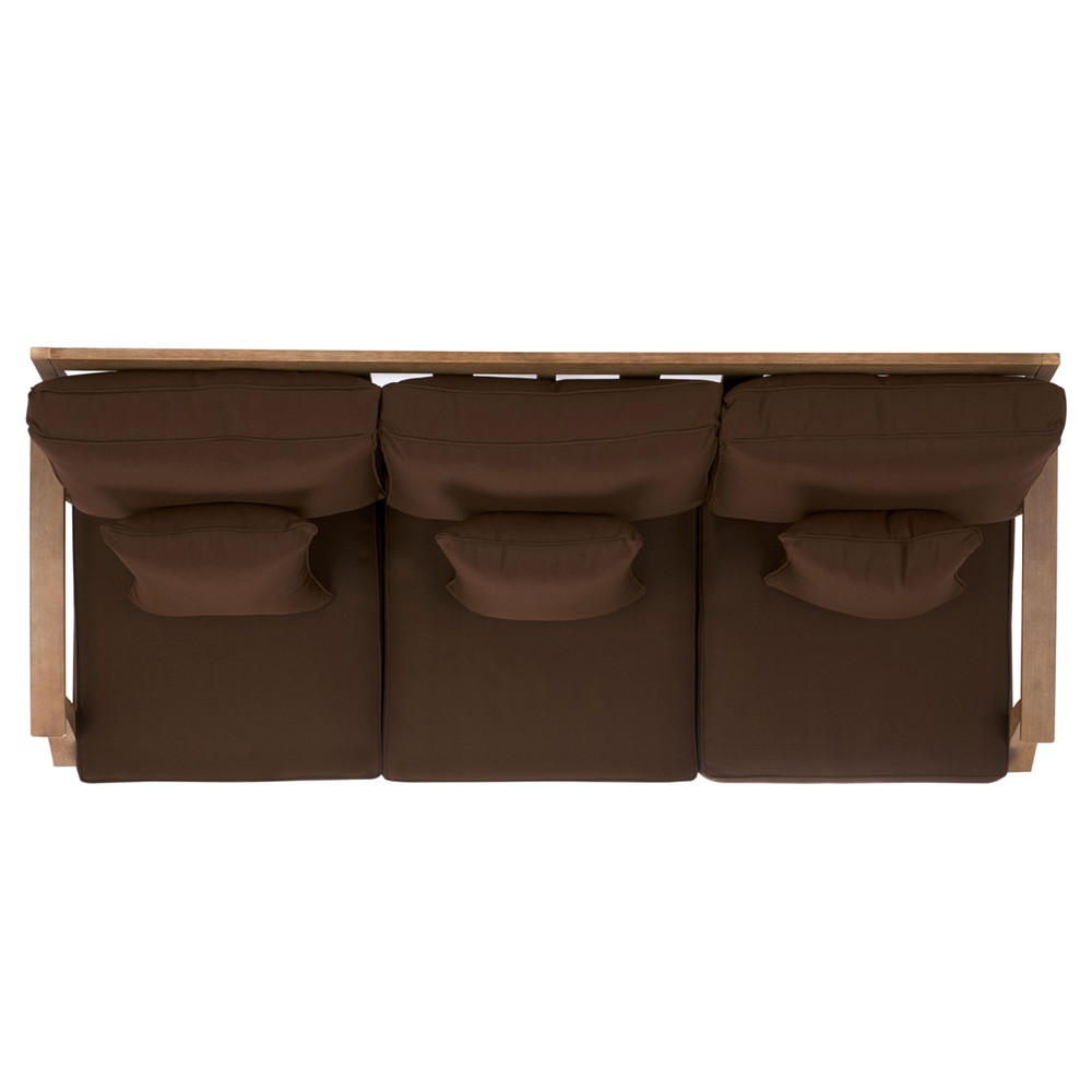 Camila Coastal Beach Dark Brown Outdoor Sofa - 82"|