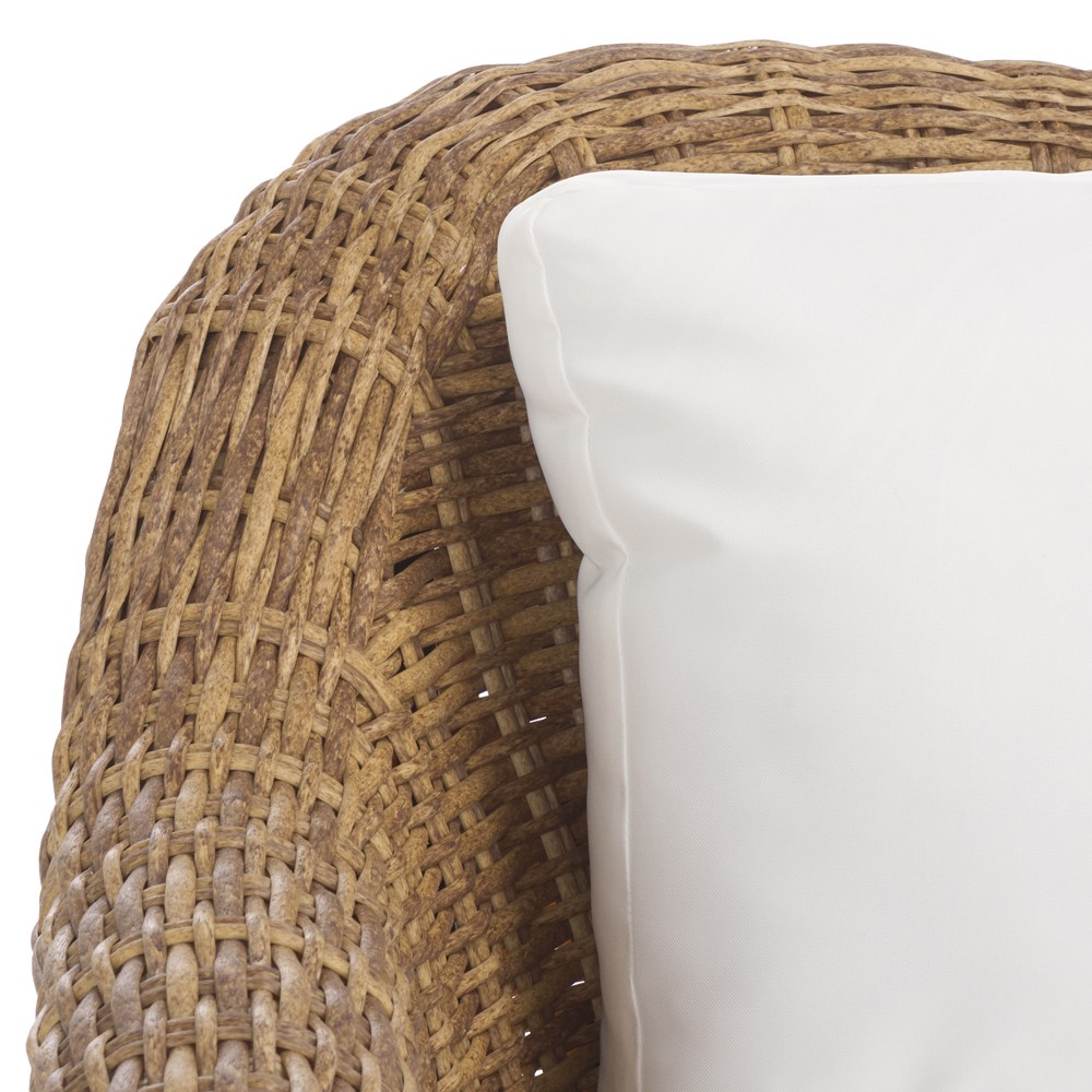 Kylie Coastal Beach Brown Woven Wicker Outdoor Sofa - 81"|