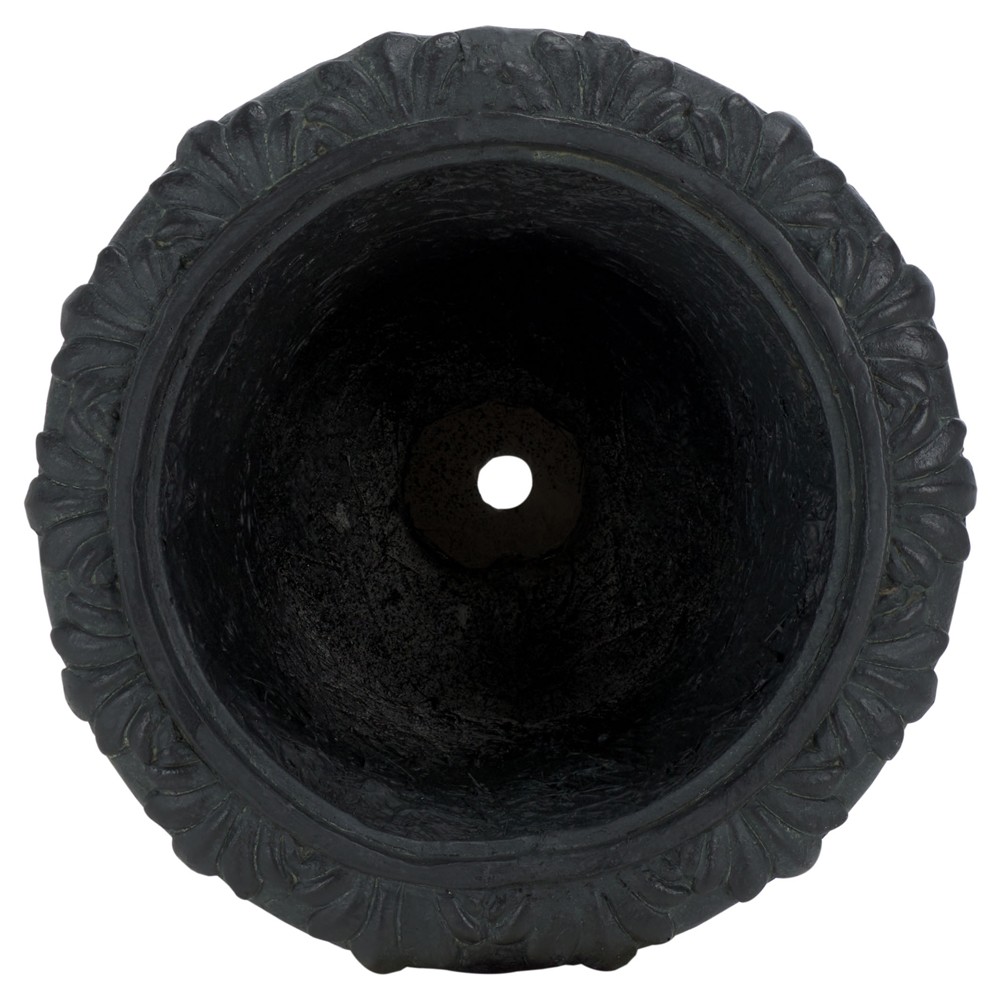 Romy French Country Black Round Outdoor Pot Planter|