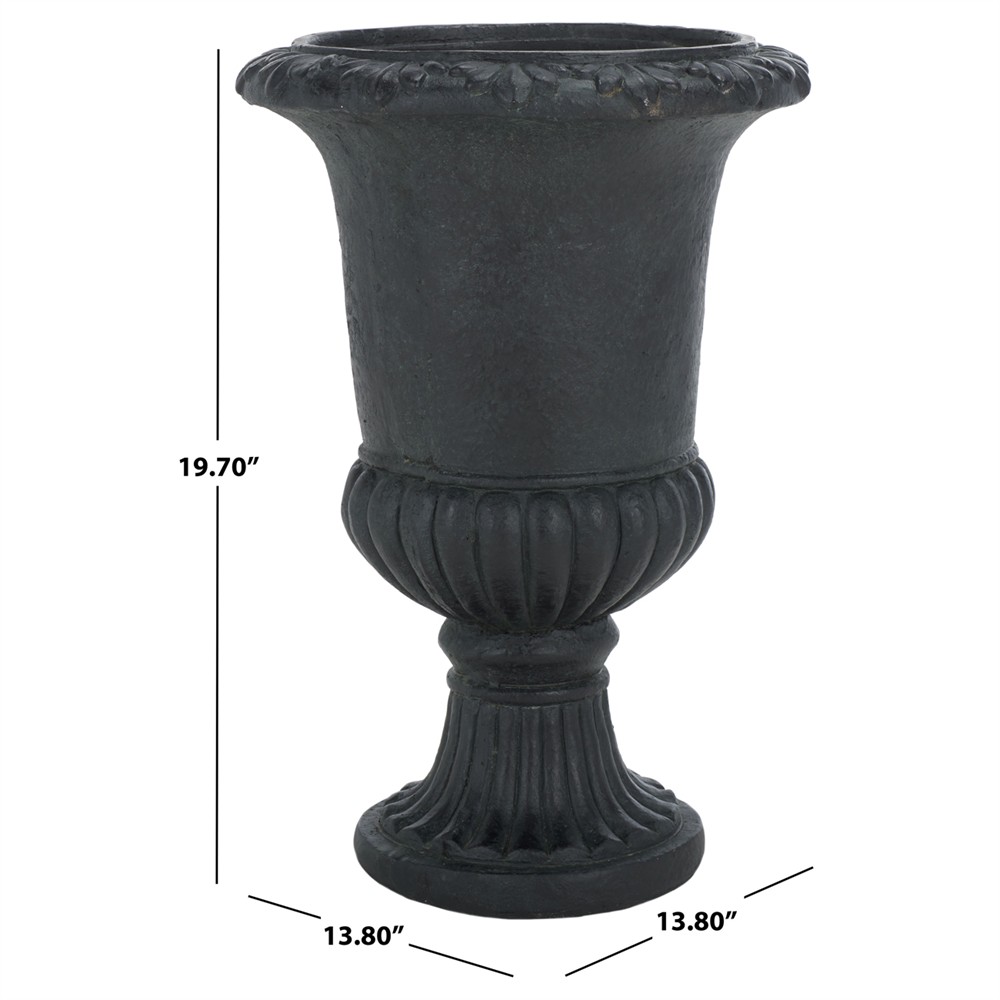 Romy French Country Black Round Outdoor Pot Planter|