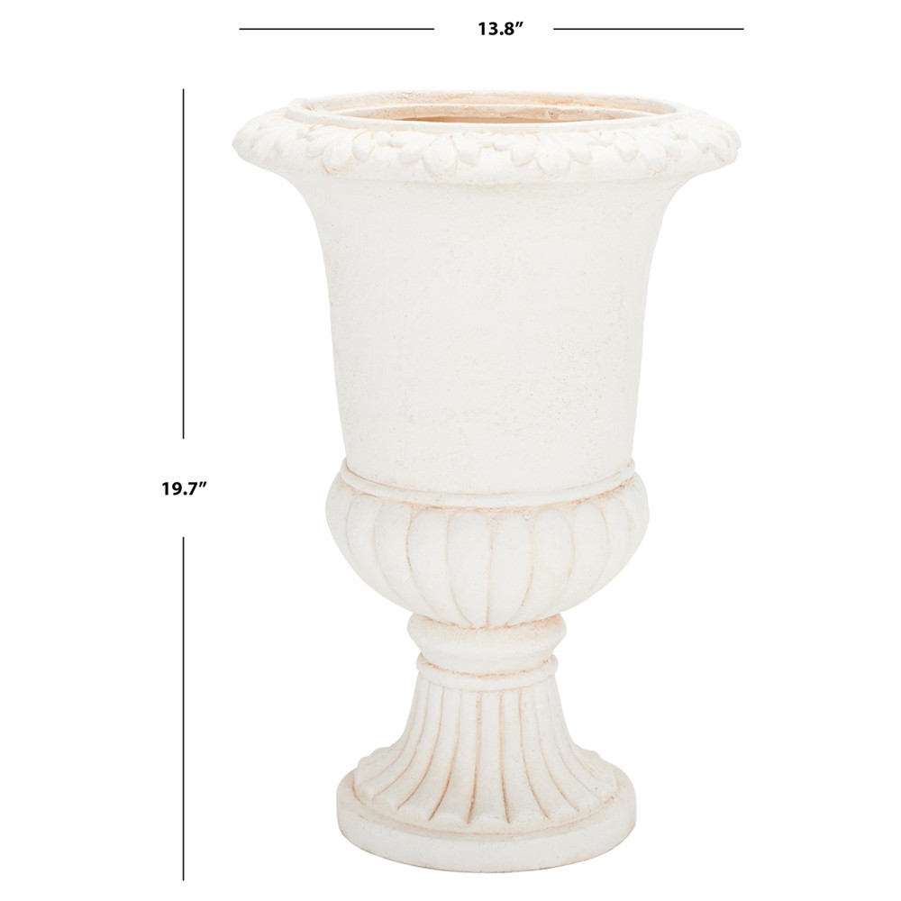 Romy French Country Off White Round Outdoor Pot Planter|