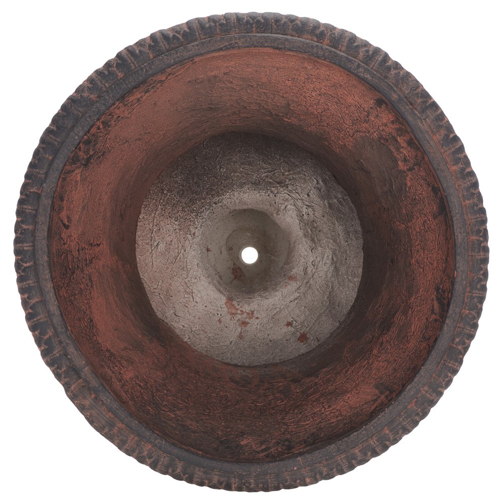 Elodie French Country Brown Round Outdoor Pot Planter|