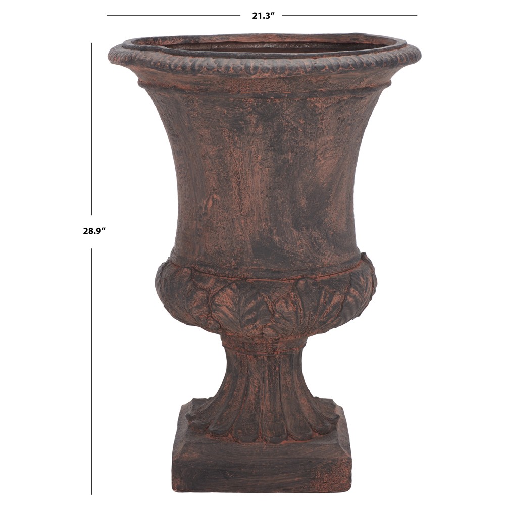 Elodie French Country Brown Round Outdoor Pot Planter|