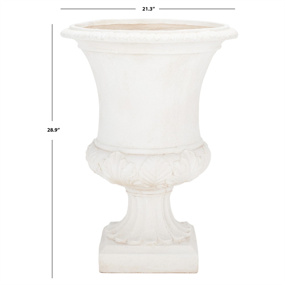 Elodie French Country Off White Round Outdoor Pot Planter|