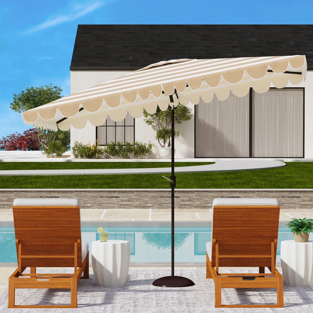 8foot oblong patio umbrella Teak Umbrella