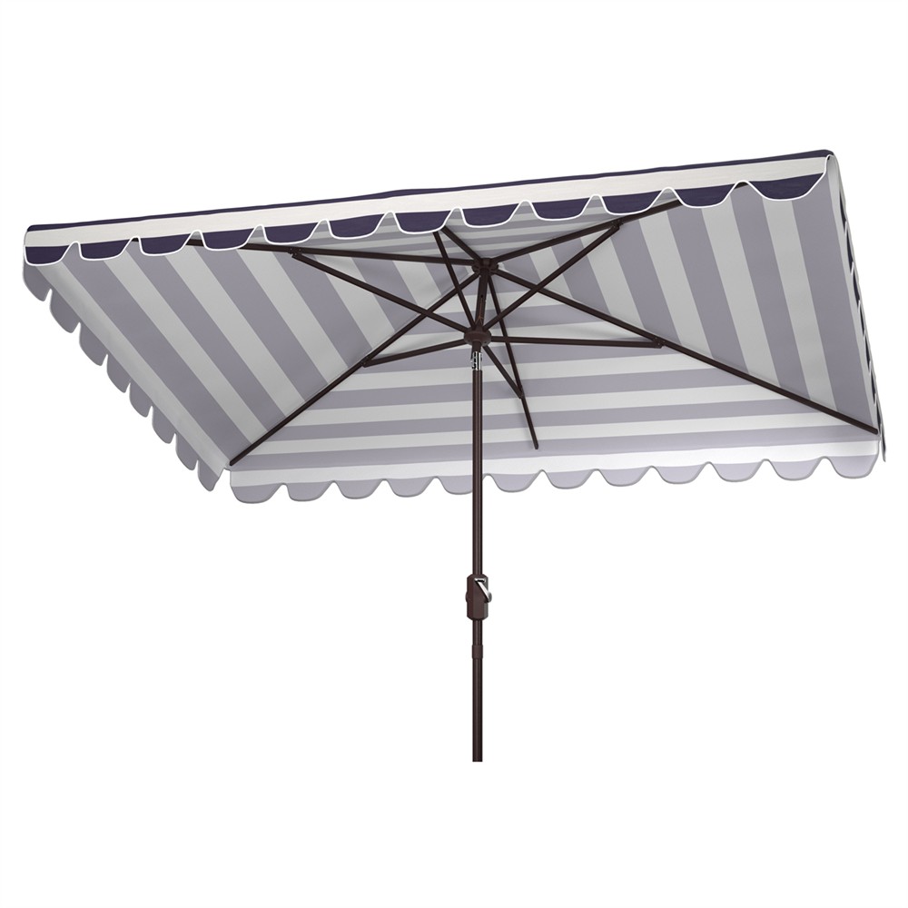 black striped patio umbrella Hampton Bay 9 ft. Aluminum Market Crank and Auto-Tilt Patio Umbrella in  Cabana Black and White Stripe with Trim UCM190001-BLK