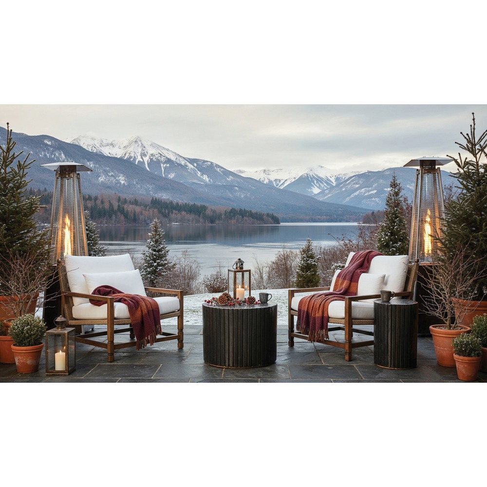 Vaterra Traditional Cream Upholstered Woven Rattan Brown Teak Outdoor Lounge Chair|