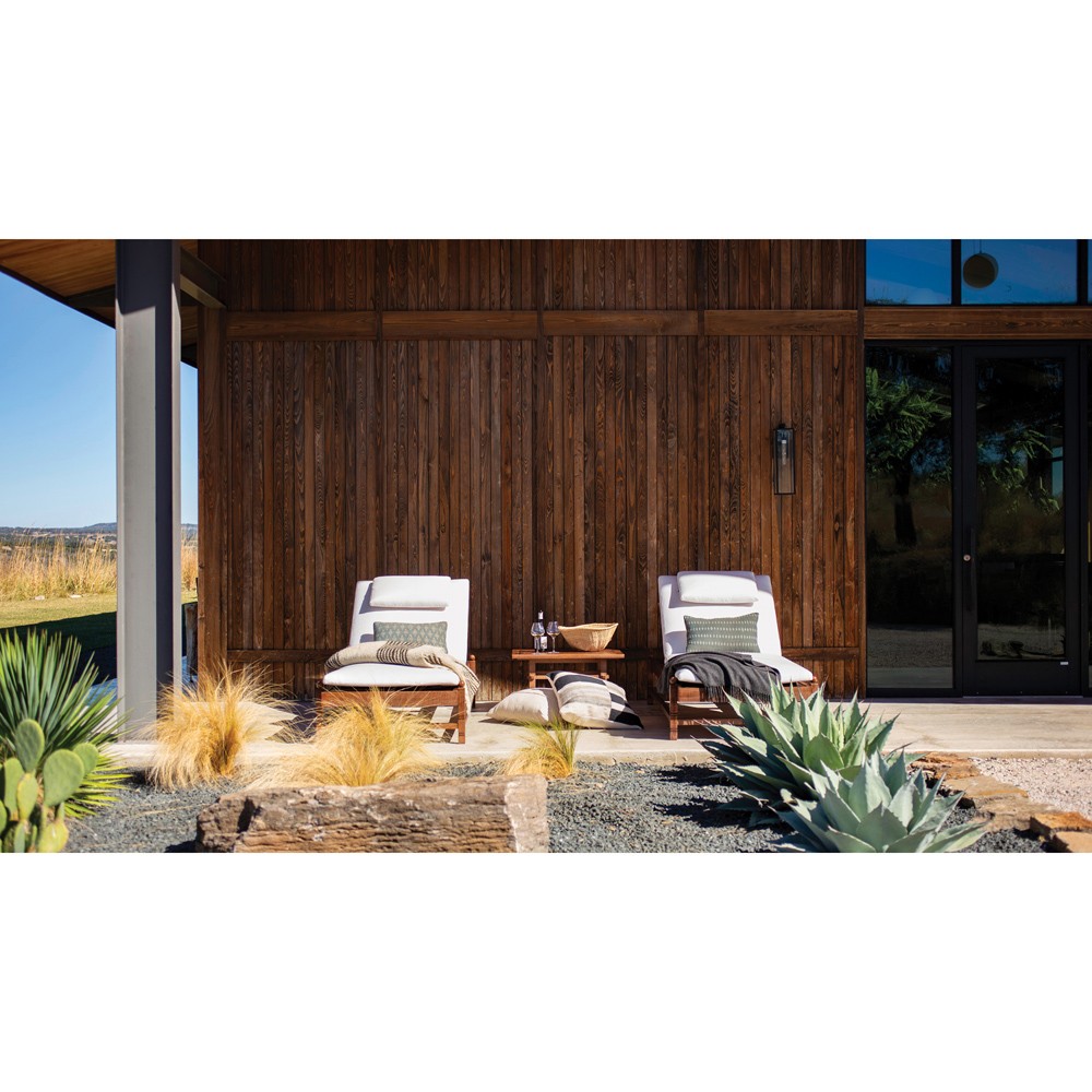 Vaterra Updated Traditional Brown Teak Rectangular Outdoor Side Table|