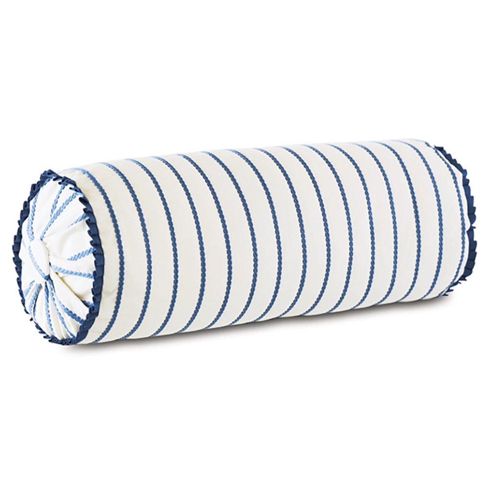 Shyna Updated Traditional Blue Striped Bolster Pillow - 9x24|