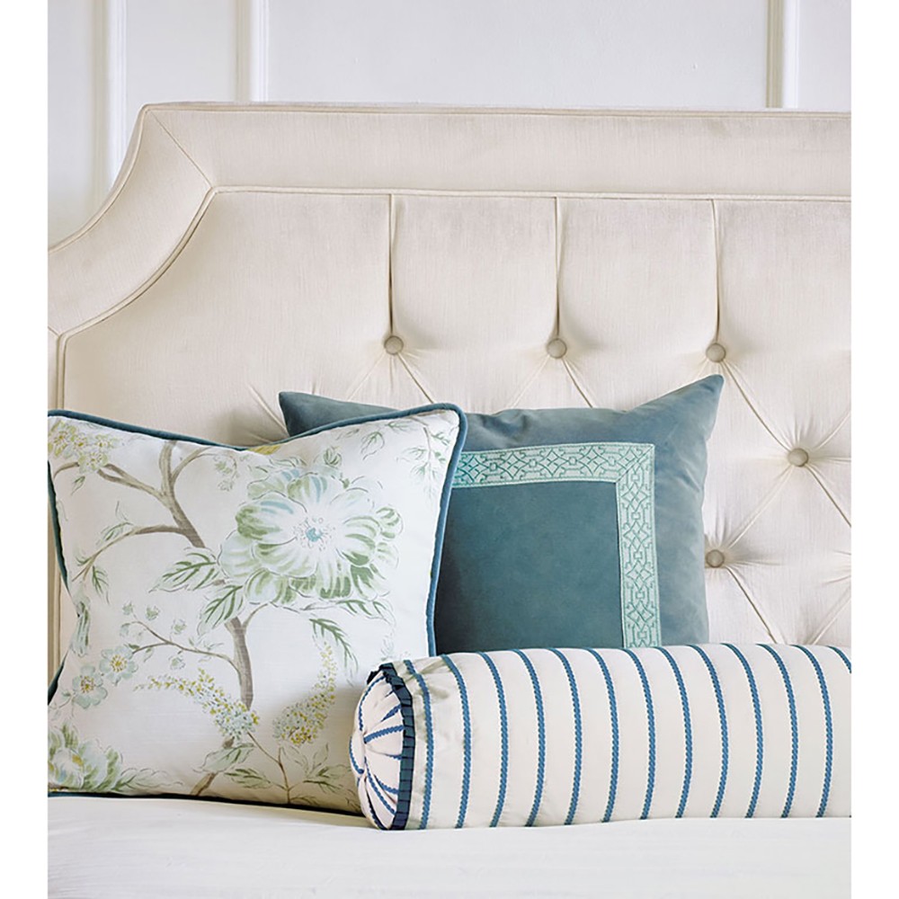 Shyna Updated Traditional Blue Striped Bolster Pillow - 9x24|