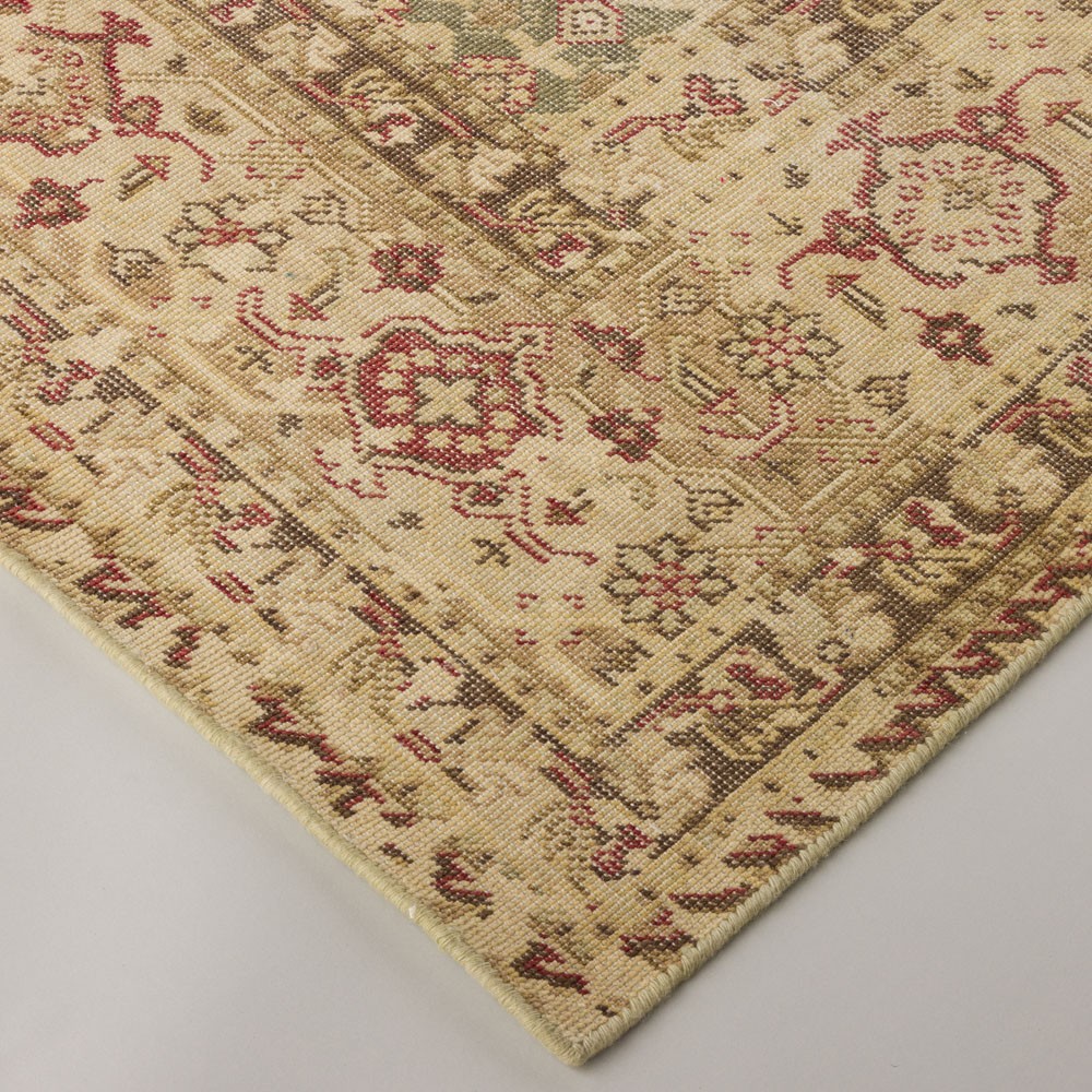 Stellan Updated Traditional Beige Wool Oushak Patterned Hand Knotted Rug - 5'x7'|