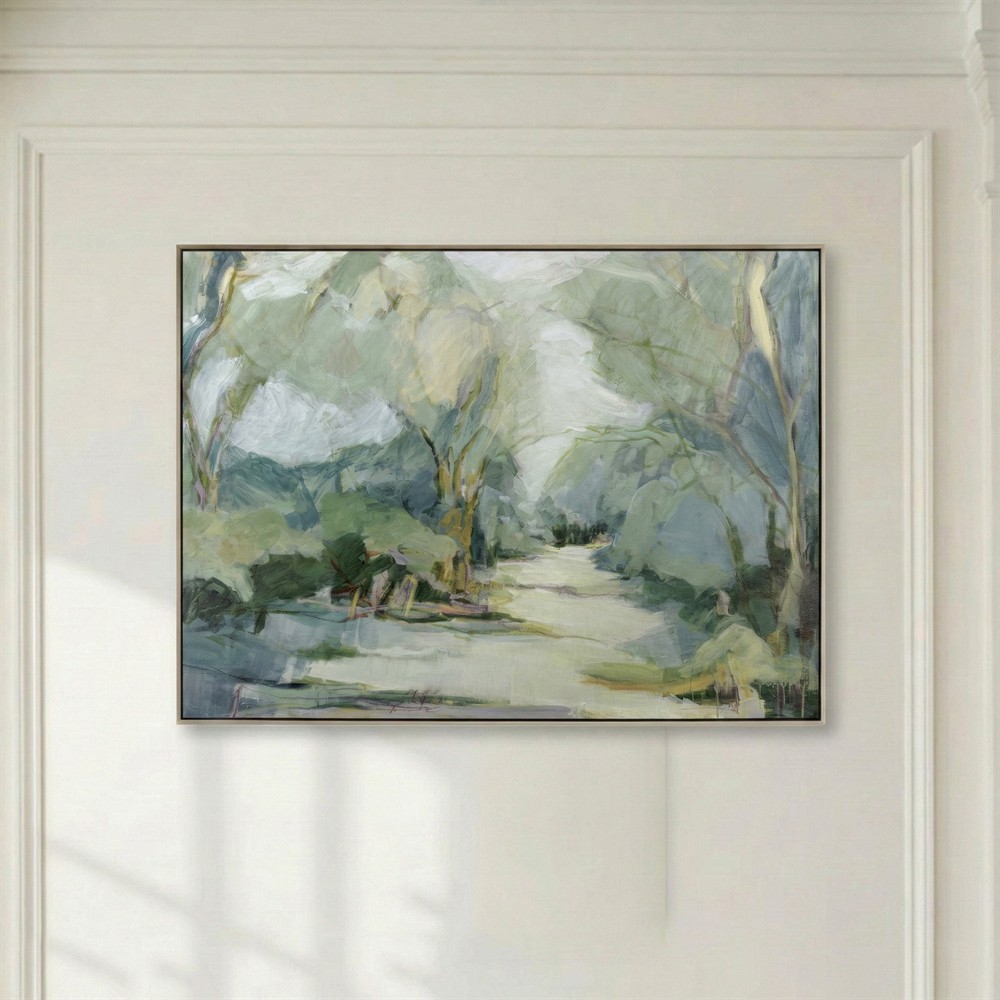 John Richard Wax and Wave Green Landscape Painting - 38x50|