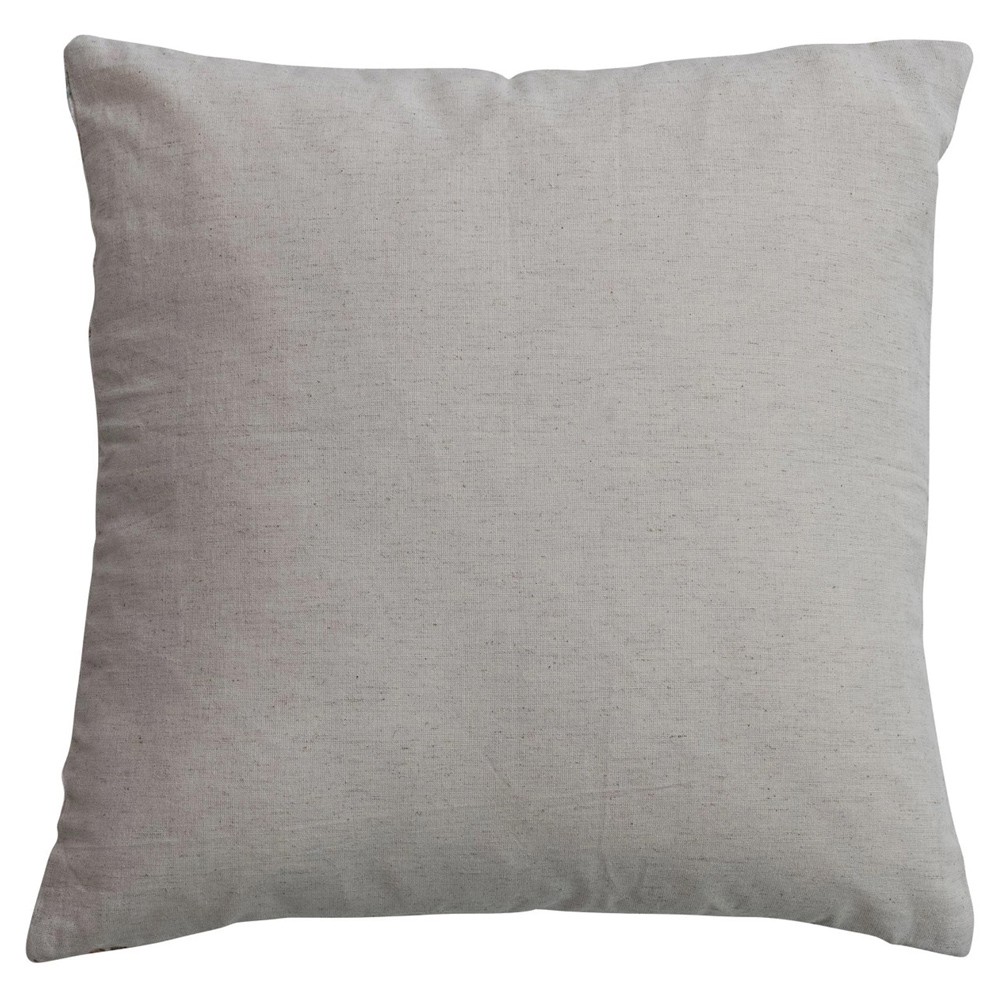 Arden Updated Traditional Cream Velvet Botanical Throw Pillow - 18x18|